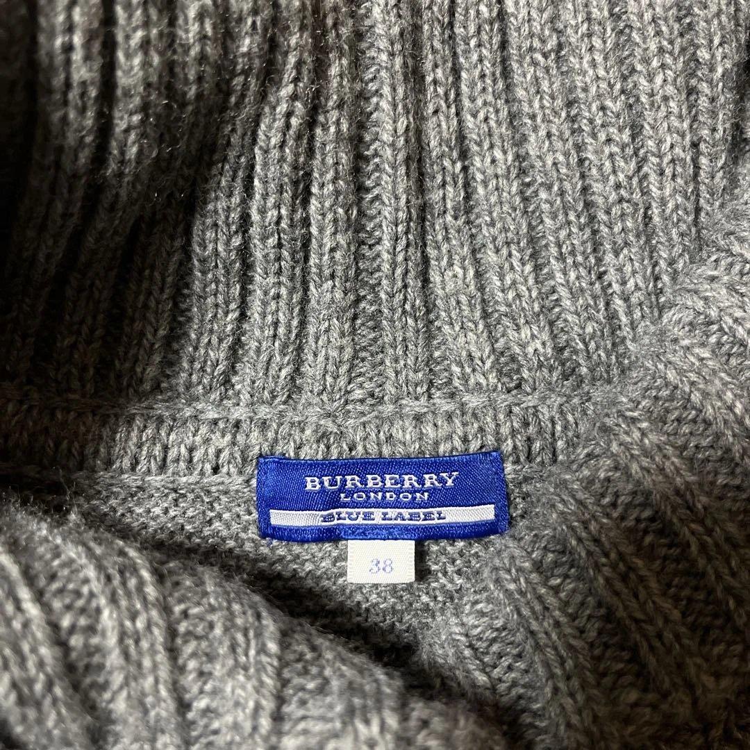 BURBERRY BLUELABELグレー ニットカーディガン マントタイプ長袖