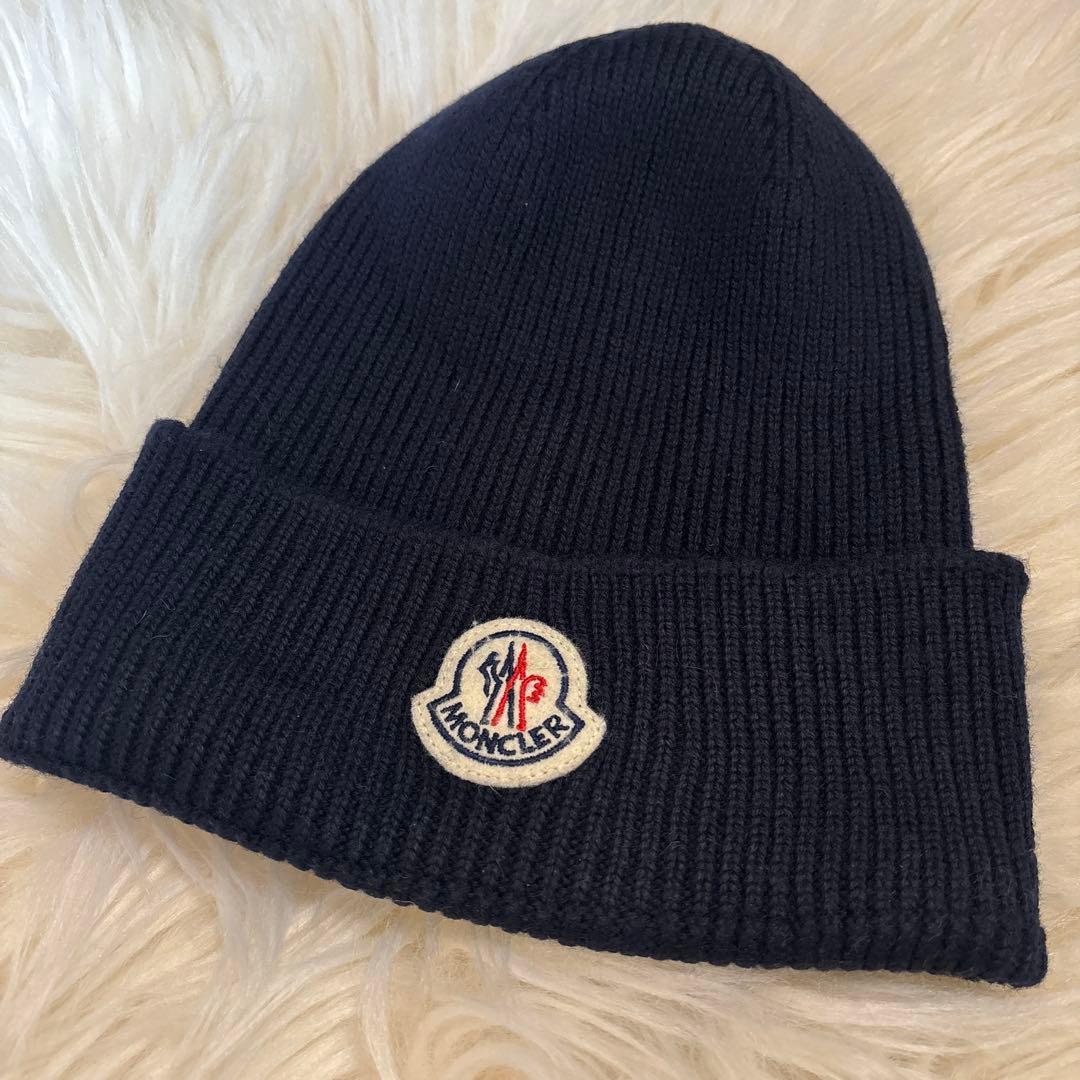 モンクレール ニット帽 ネイビー ユニセックス