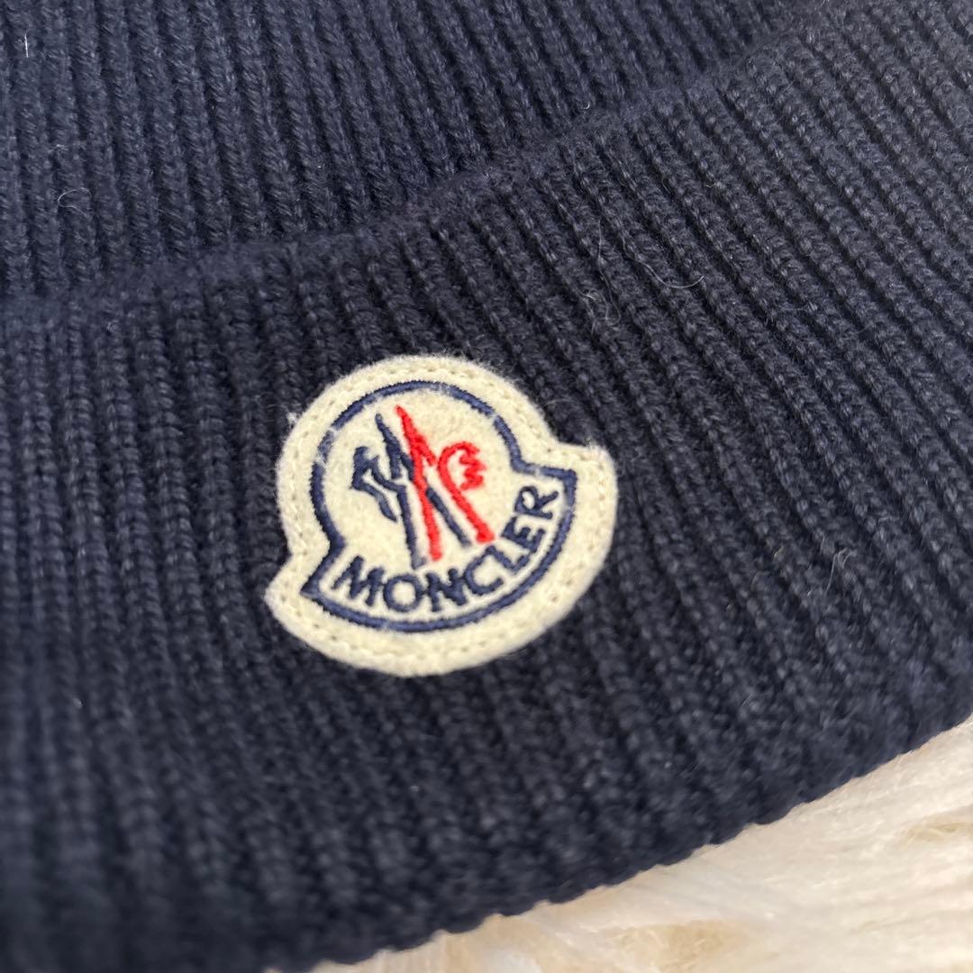 モンクレール ニット帽 ネイビー ユニセックス