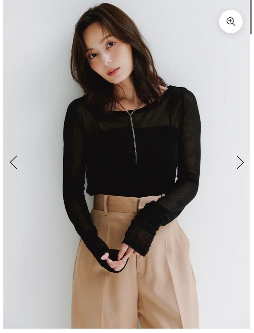 アニュアンス　シアーロングスリーブT シャツ