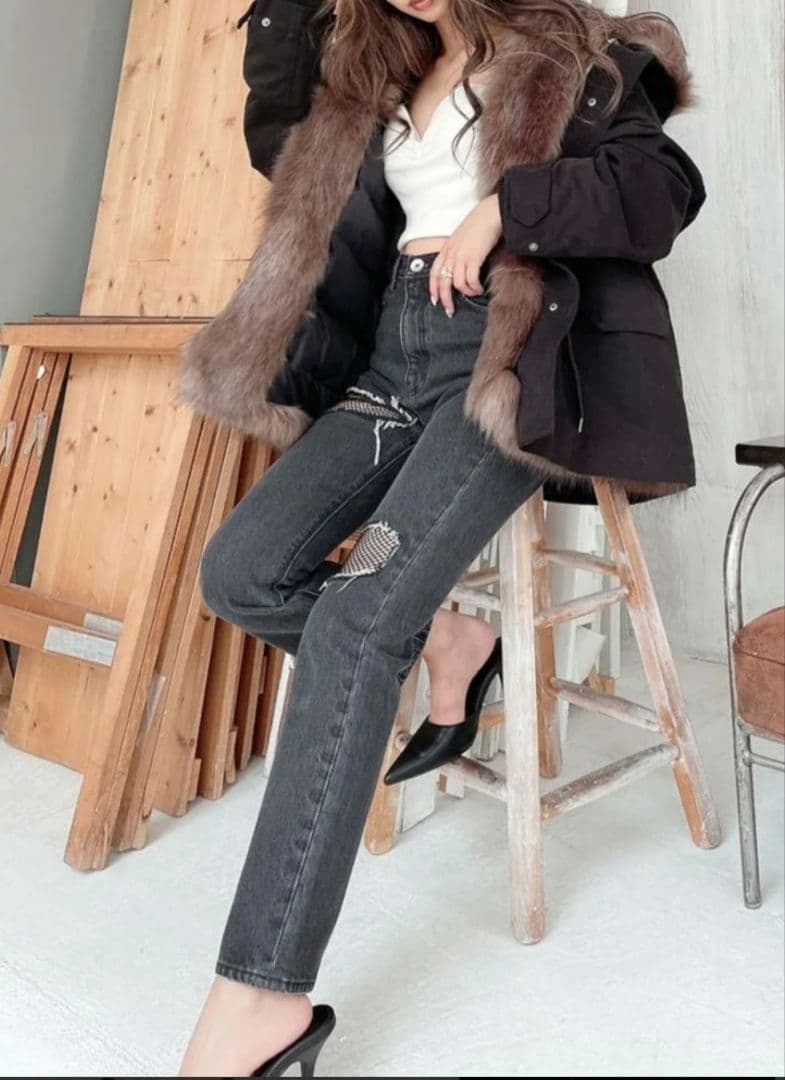 GYDA N3B エコファーアウター　ブラック　黒　完売色　フード　ビッグフード