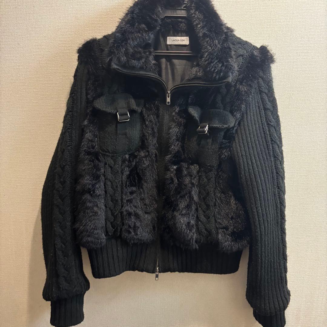 LAGUA GEM ブラックファーコート