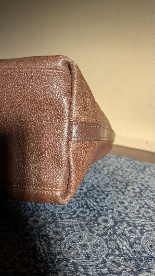 ロンシャン　ブラウン レザーワンショルダーバッグ