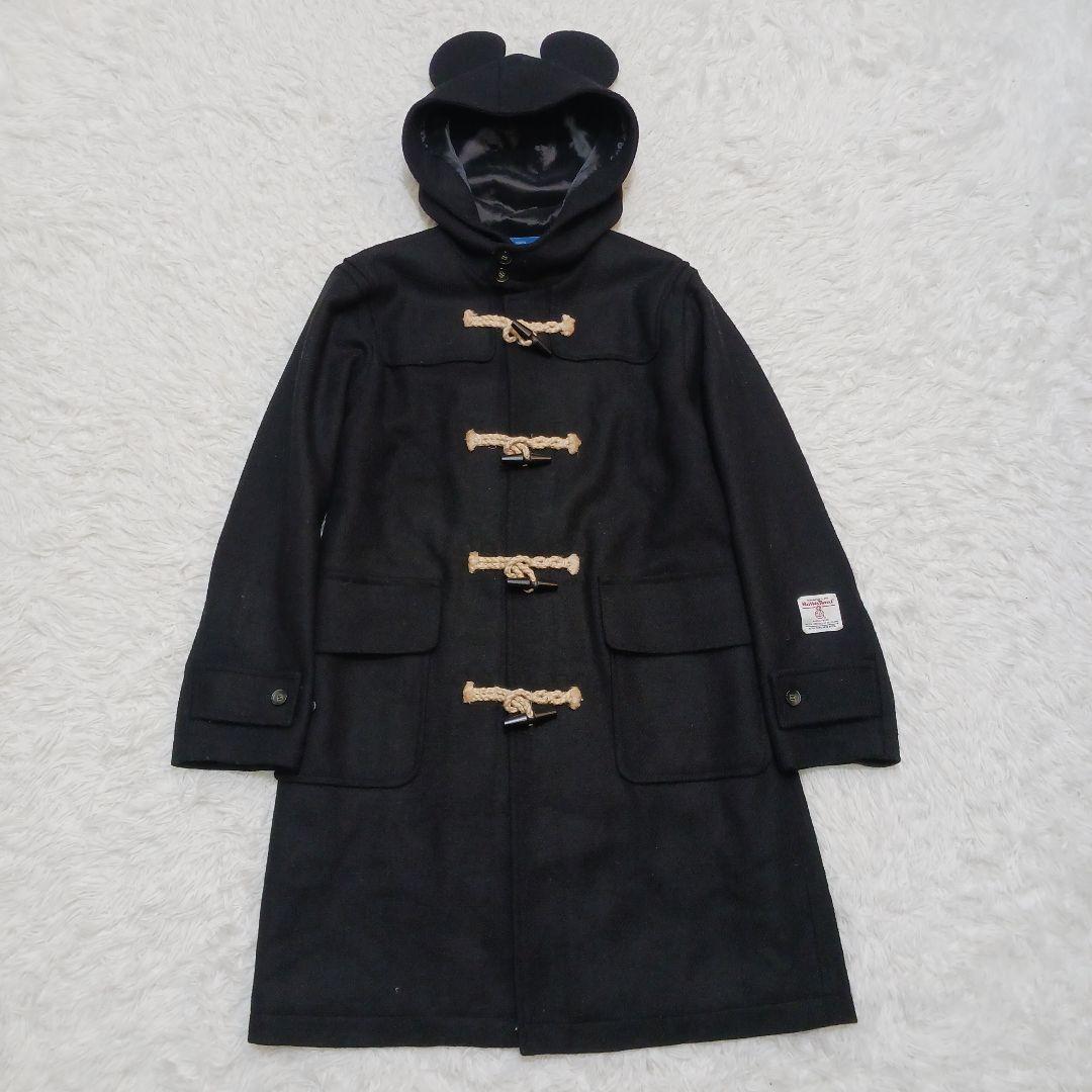 ✨未使用級✨ディズニーリゾート×ハリスツイード　ダッフル　ミッキーフード　L