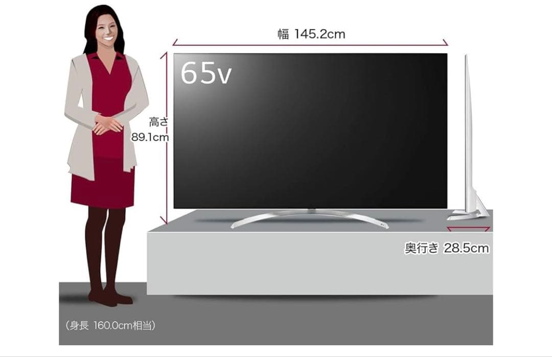テンテコマイ　LG65V型 65SJ8500 2018年（スタンド無し）