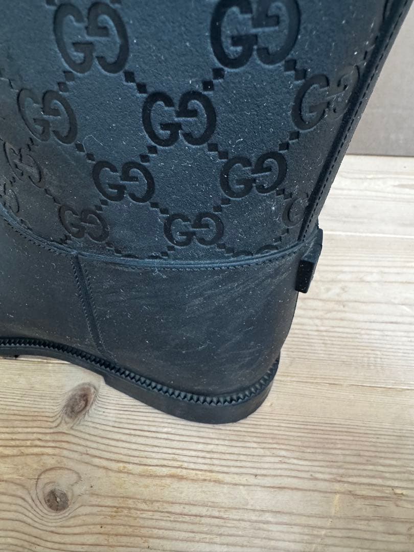 GUCCI ブラック GGパターン レインブーツ