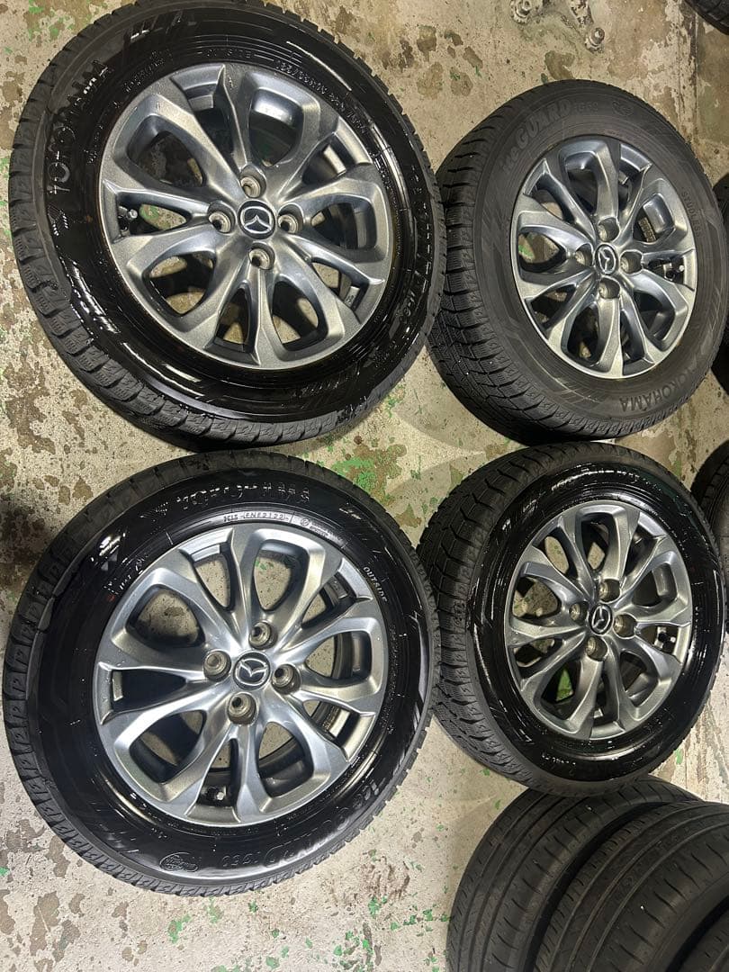 マツダ純正溝有りスタッドレス15インチ ホイールセット