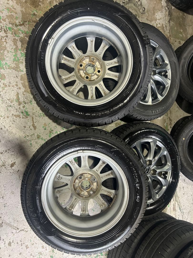 マツダ純正溝有りスタッドレス15インチ ホイールセット