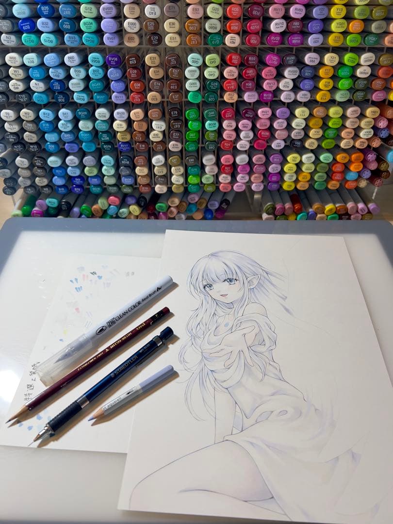 葉*月様 手描きイラストA4＊導きの守護天使＊一点もの＊原画