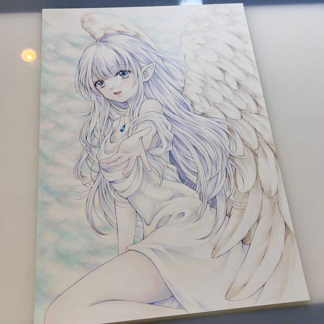 葉*月様 手描きイラストA4＊導きの守護天使＊一点もの＊原画