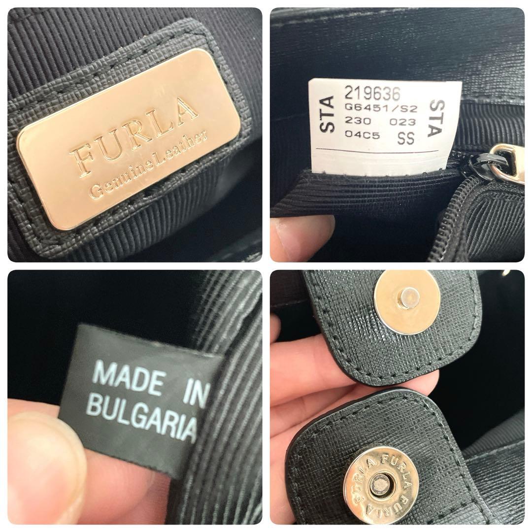 美品⭐︎ FURLA リンダ 黒 サフィアーノ ビジネス トートバッグ ゴールド