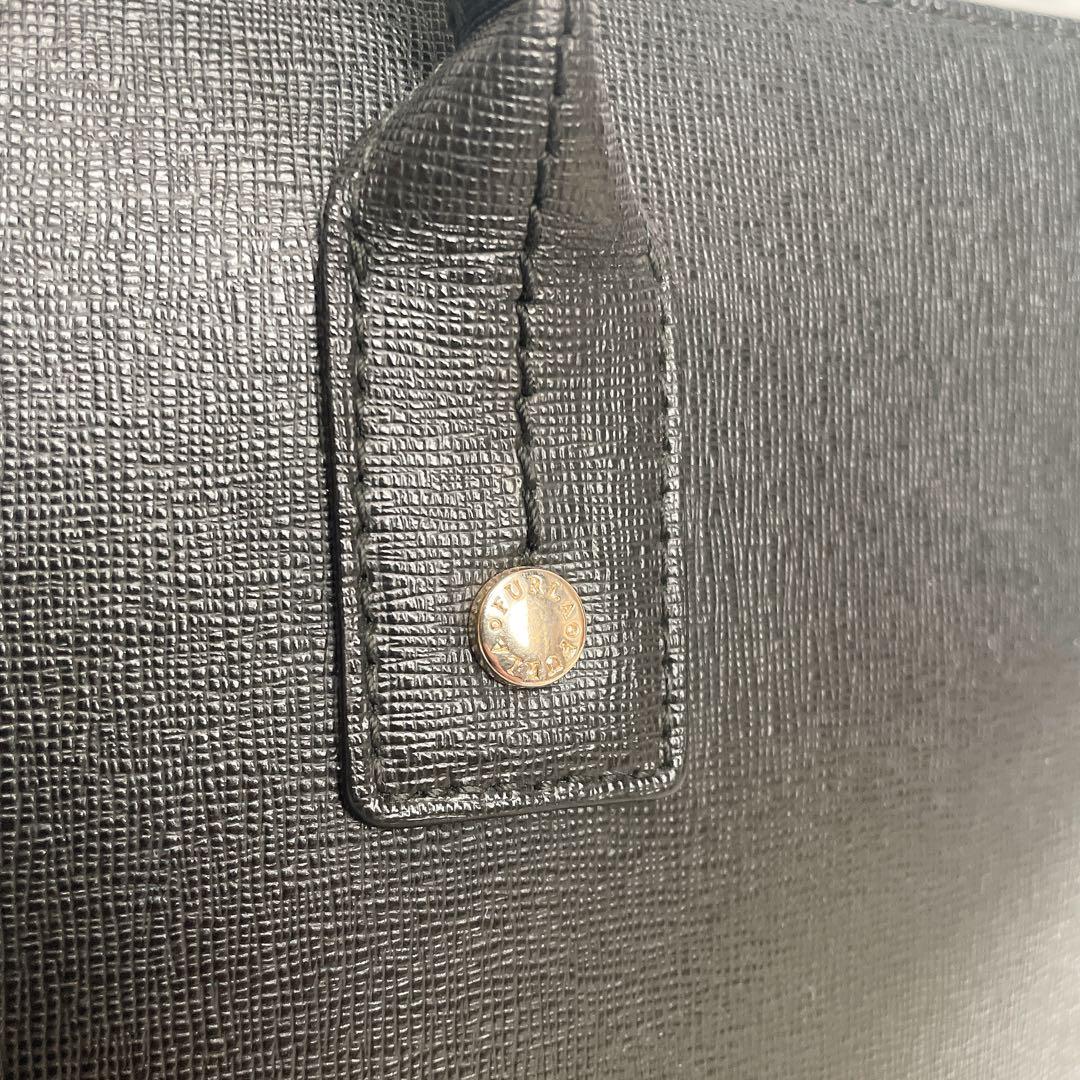 美品⭐︎ FURLA リンダ 黒 サフィアーノ ビジネス トートバッグ ゴールド
