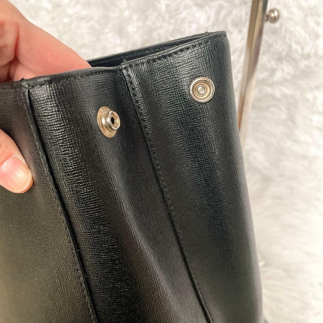 美品⭐︎ FURLA リンダ 黒 サフィアーノ ビジネス トートバッグ ゴールド