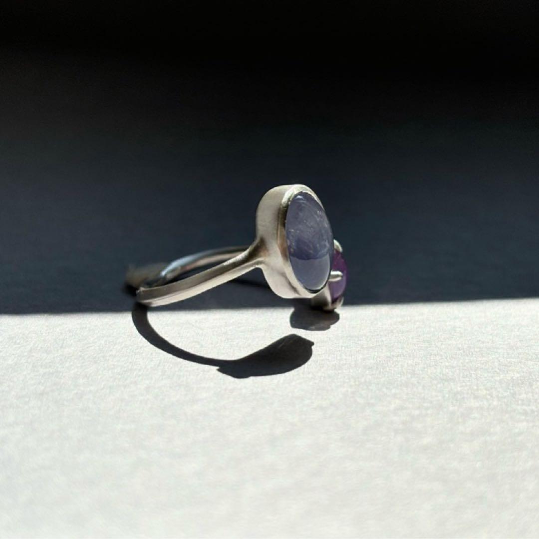 スターサファイア フォークリング　シルバー　12号　kitohi