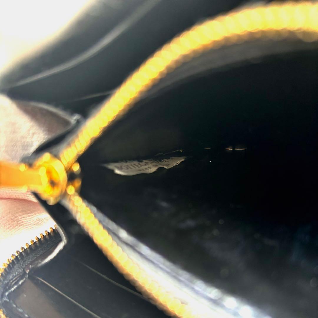 Bottegaveneta ブラックレザー長財布 ゴールド