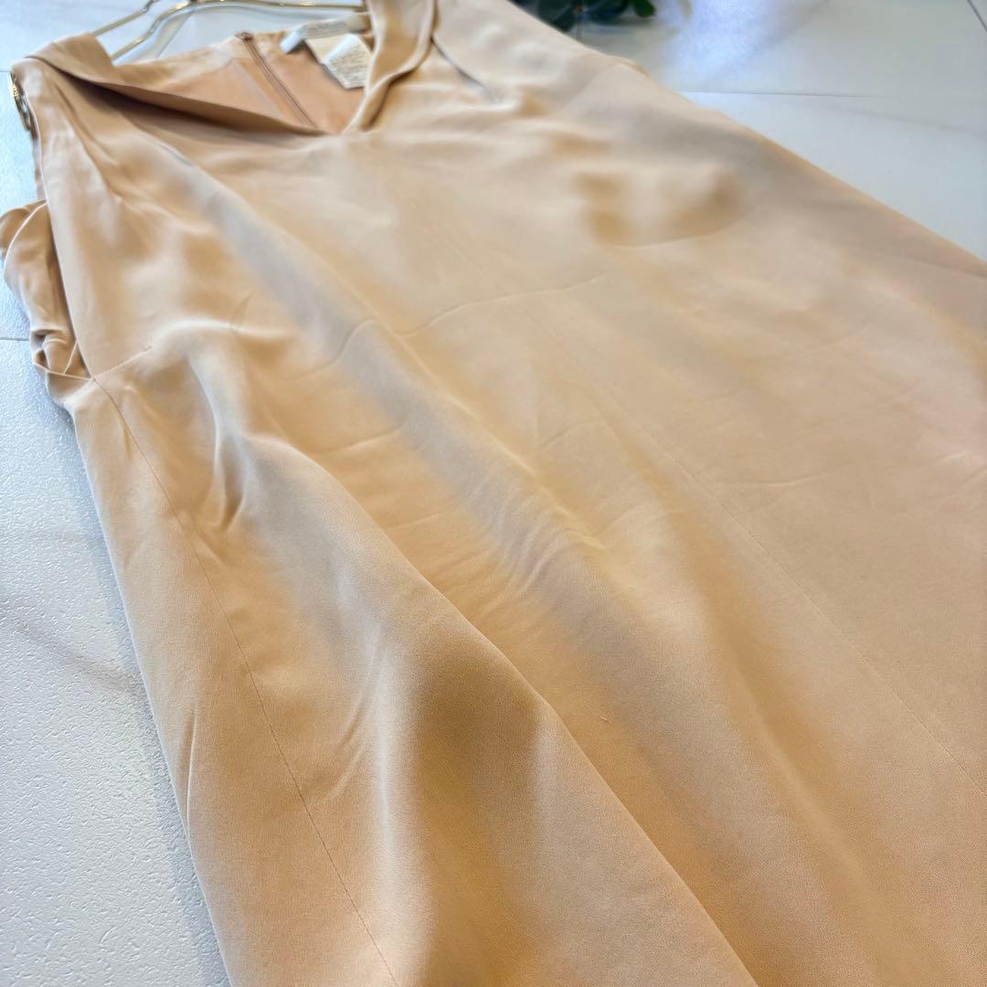 NO3-125 MAX MARA 白タグベージュノースリーブワンピース42