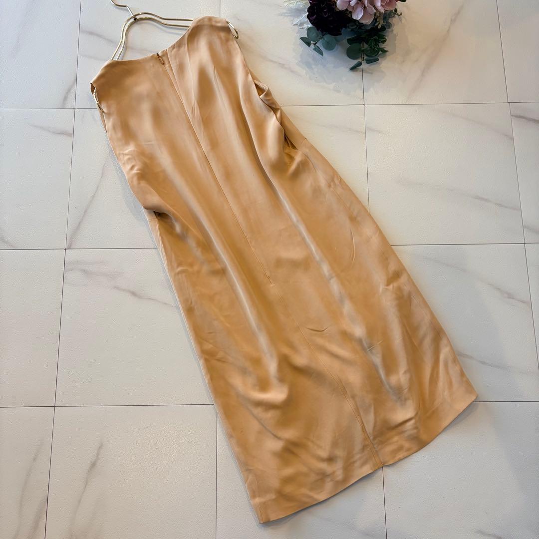 NO3-125 MAX MARA 白タグベージュノースリーブワンピース42