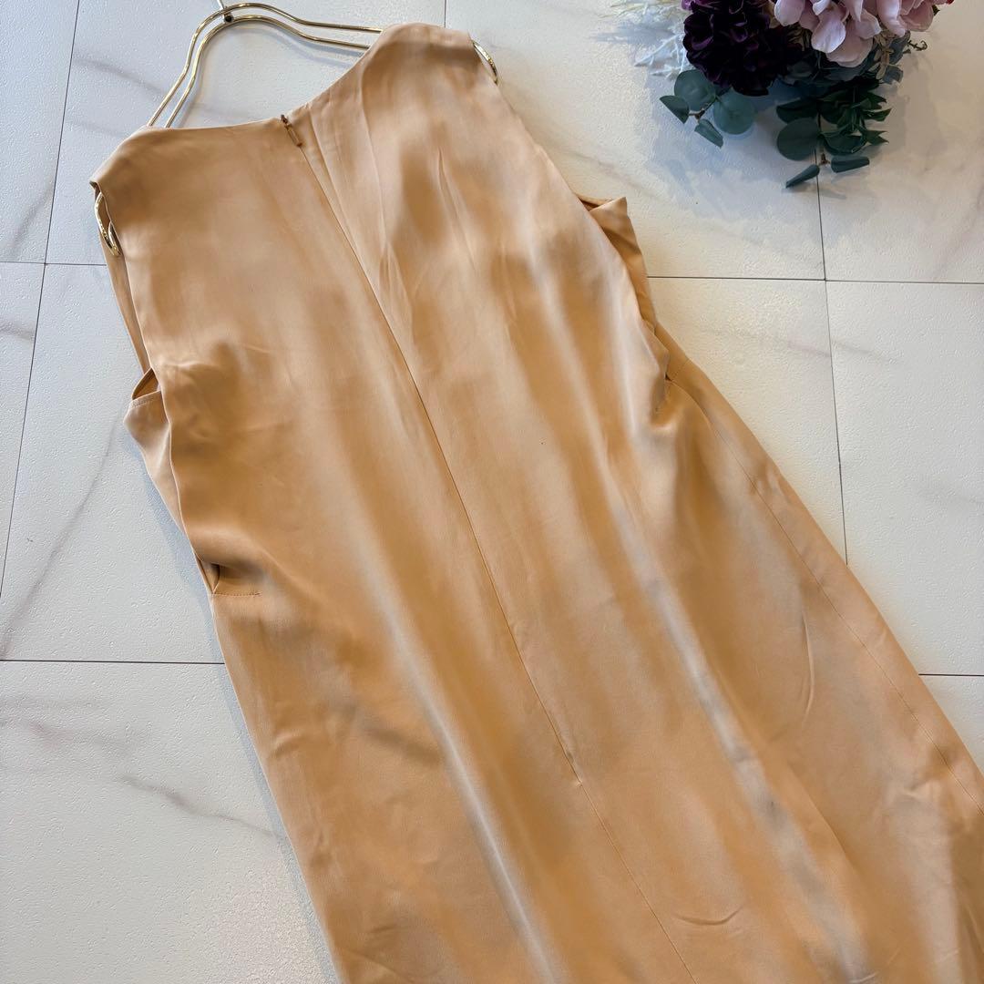 NO3-125 MAX MARA 白タグベージュノースリーブワンピース42