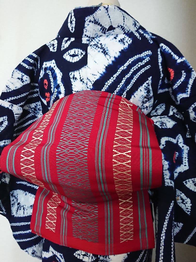 セミアンティーク浴衣セミアンティーク有松絞り浴衣薔薇柄 大正浪漫アンティーク着物