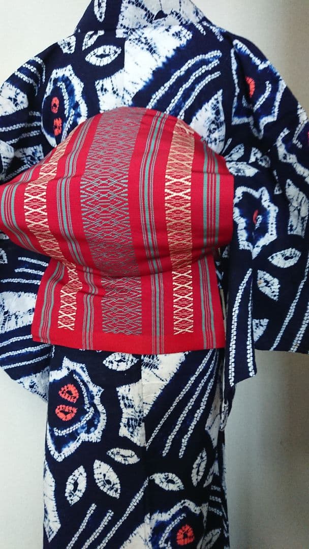 セミアンティーク浴衣セミアンティーク有松絞り浴衣薔薇柄 大正浪漫アンティーク着物