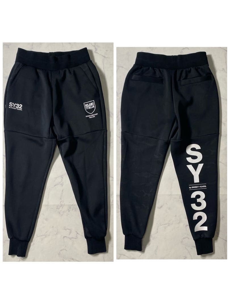 【美品】SY32　セットアップ　プリント　ダブルニットエンボスカモロゴ　イージー