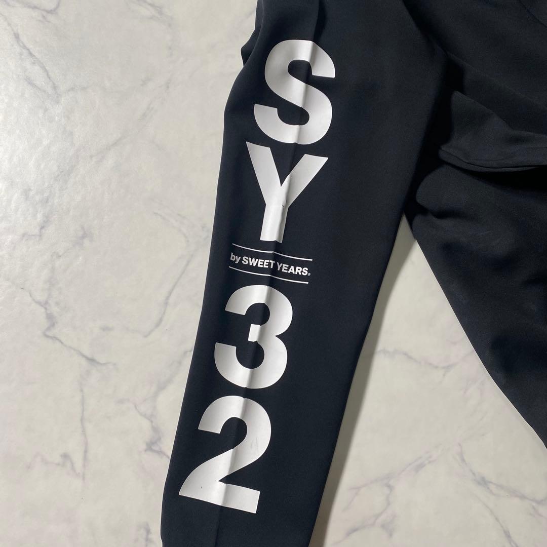 【美品】SY32　セットアップ　プリント　ダブルニットエンボスカモロゴ　イージー