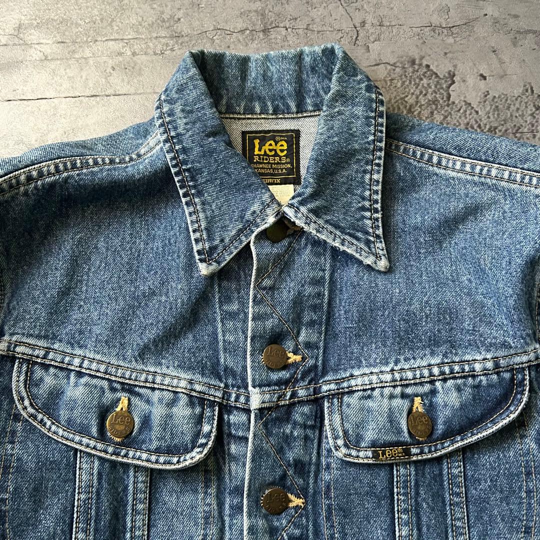 90s LeeRIDERSＪ0424黒タグ 日本製 復刻 デニムジャケット 希少