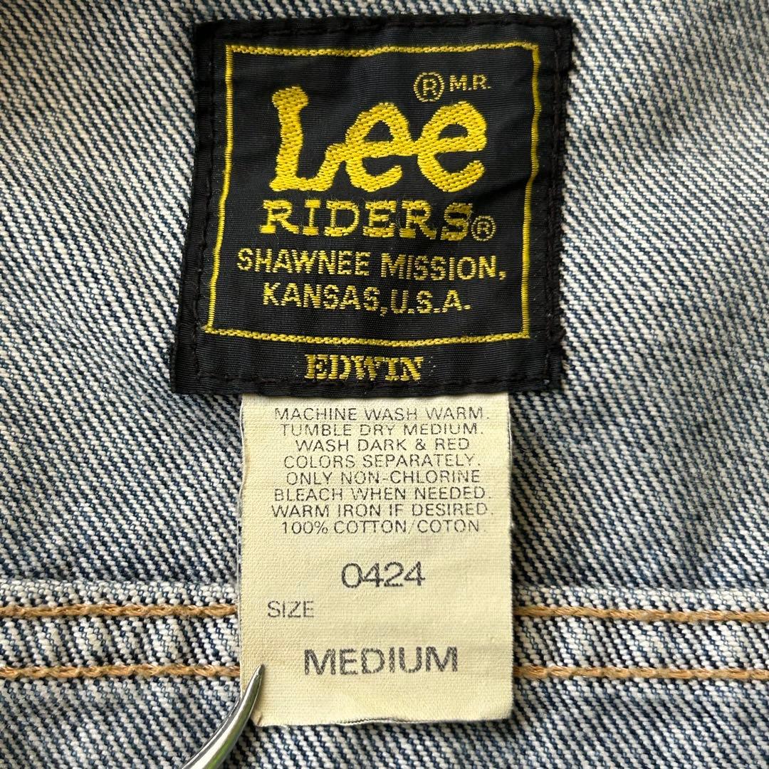 90s LeeRIDERSＪ0424黒タグ 日本製 復刻 デニムジャケット 希少