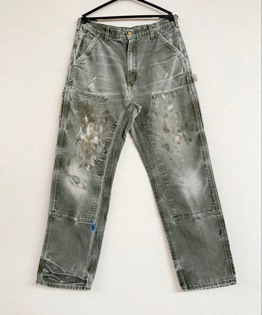 超スペシャル 32X32 W32 カーハート ダブルニー パンツ MOS モス