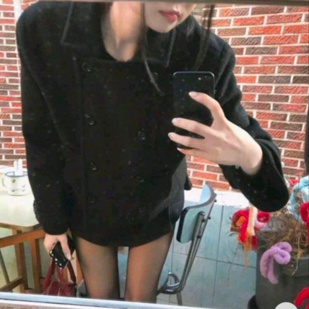 新品タグ付き amood modimood ダブルカラー ウール ハーフ コート