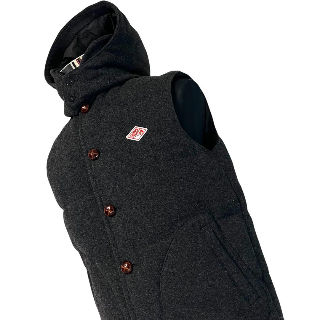 【ダウン80%】【42】DANTON♡BEAMS ウールモッサ ダウンベスト