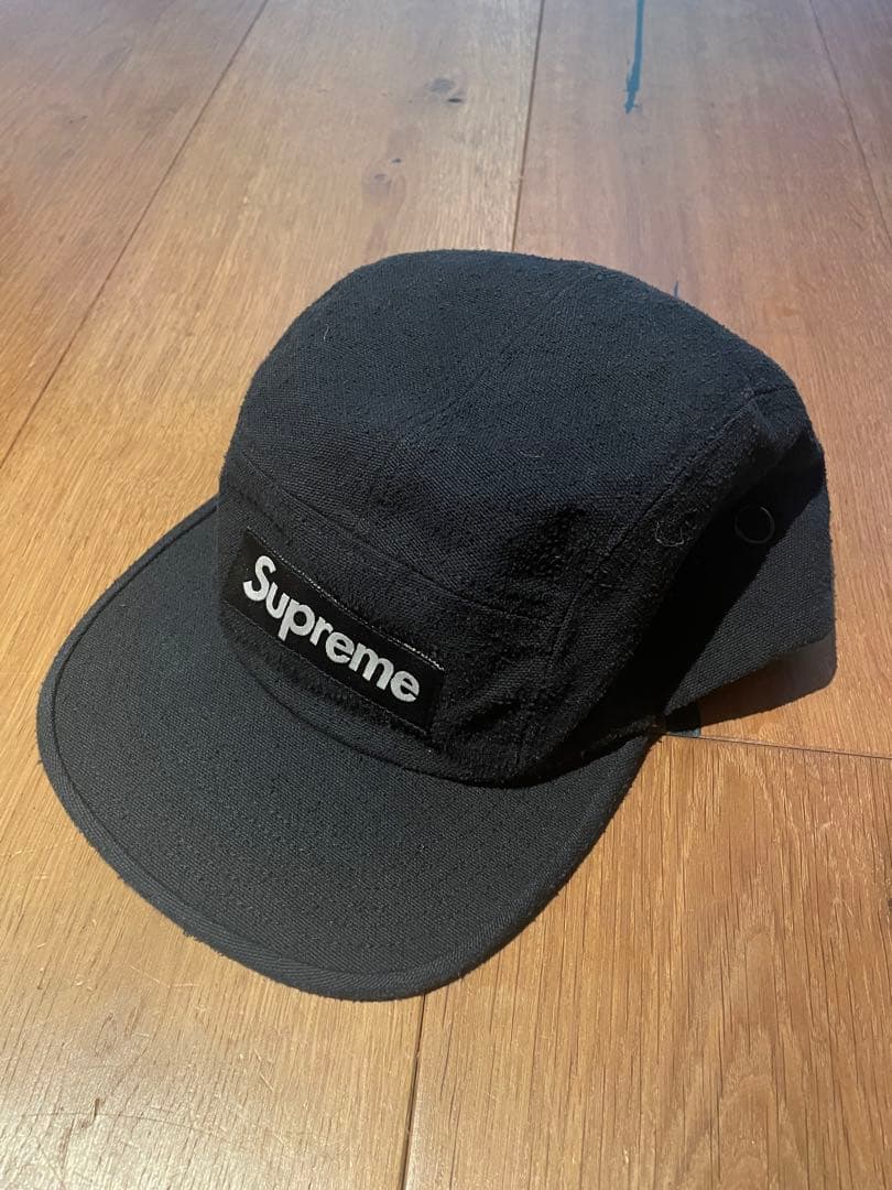 美品Supreme 黒 キャップ　シュプリーム