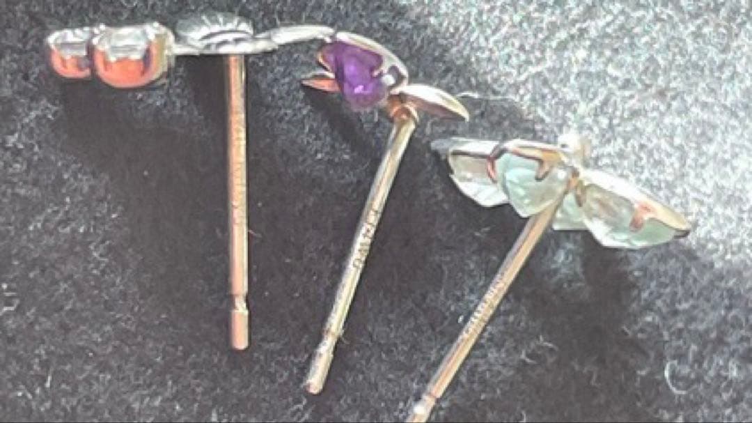 K14WG K10K14WG 片耳ピアス 3点セット