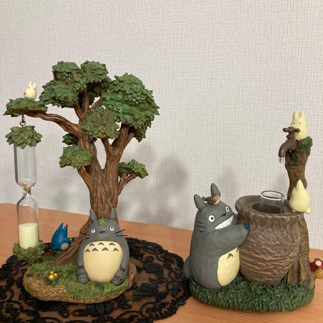 となりのトトロ　ジオラマ砂時計　クスノキとトトロたち＆一輪挿し森のじゃぐち