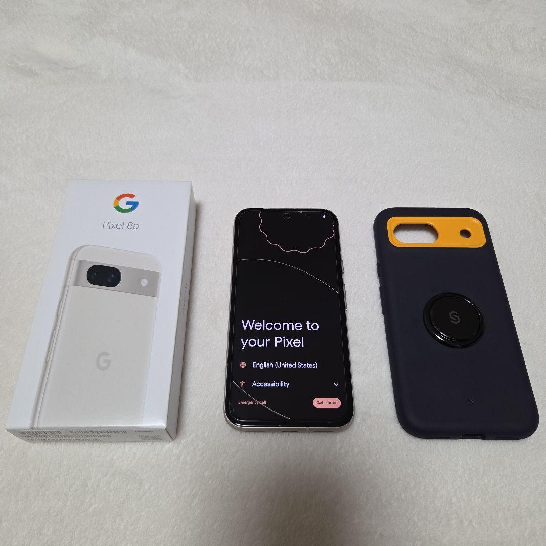 美品 Google Pixel 8a ホワイト 本体 ケース付き(おまけ)