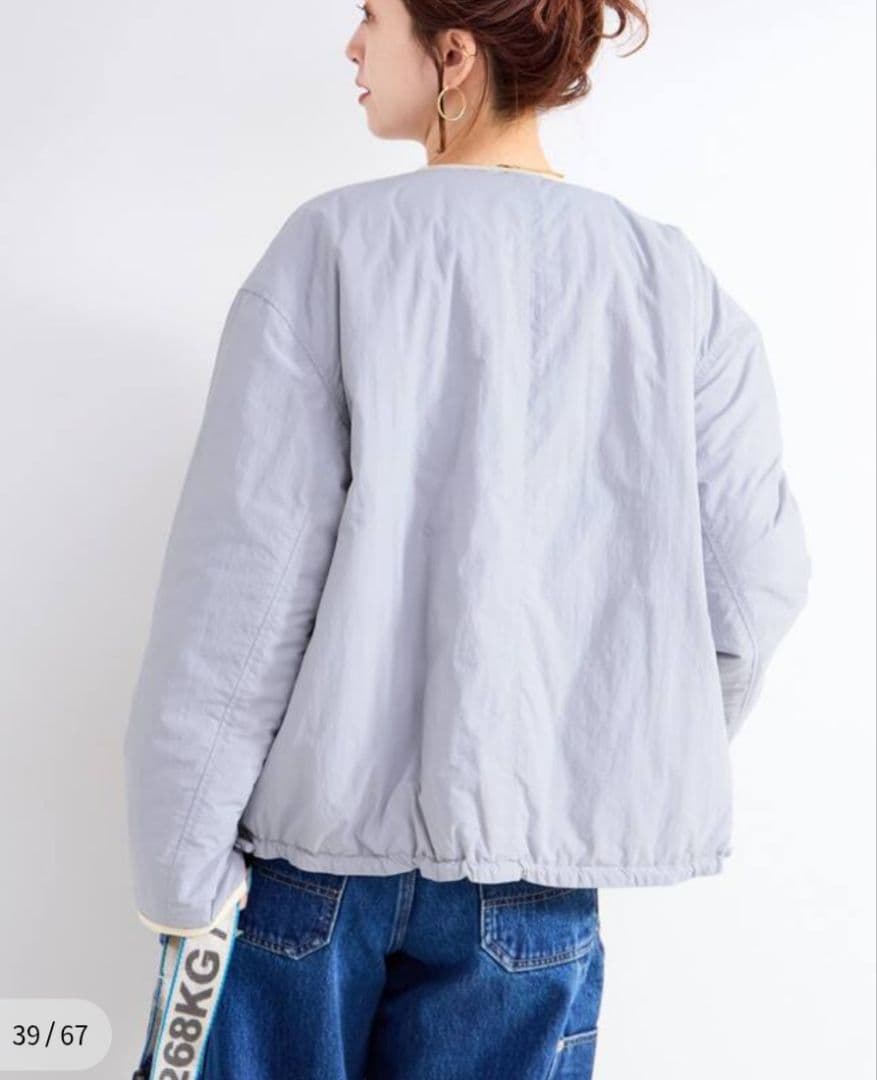 【タグ付き新品未使用】 ベーセーストック 刺繍キルトリバーシブルブルゾン