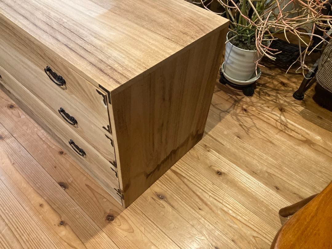 昭和レトロ　桐箪笥3段　時代家具　着物箪笥