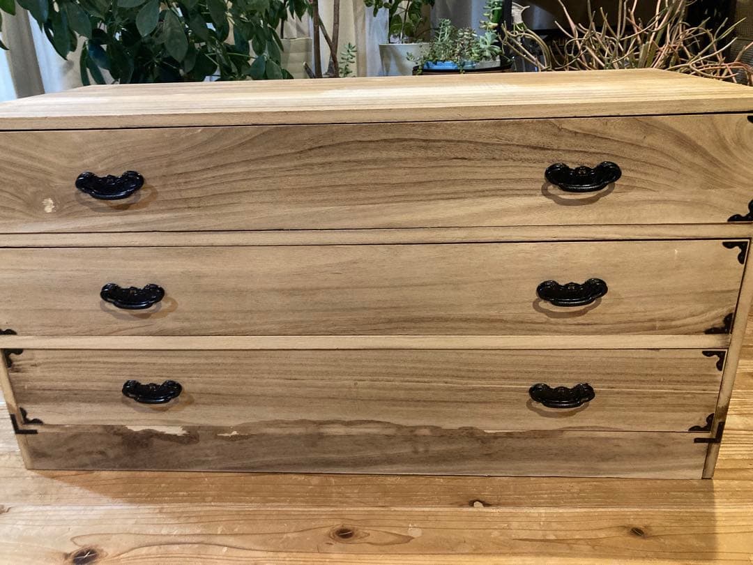 昭和レトロ　桐箪笥3段　時代家具　着物箪笥
