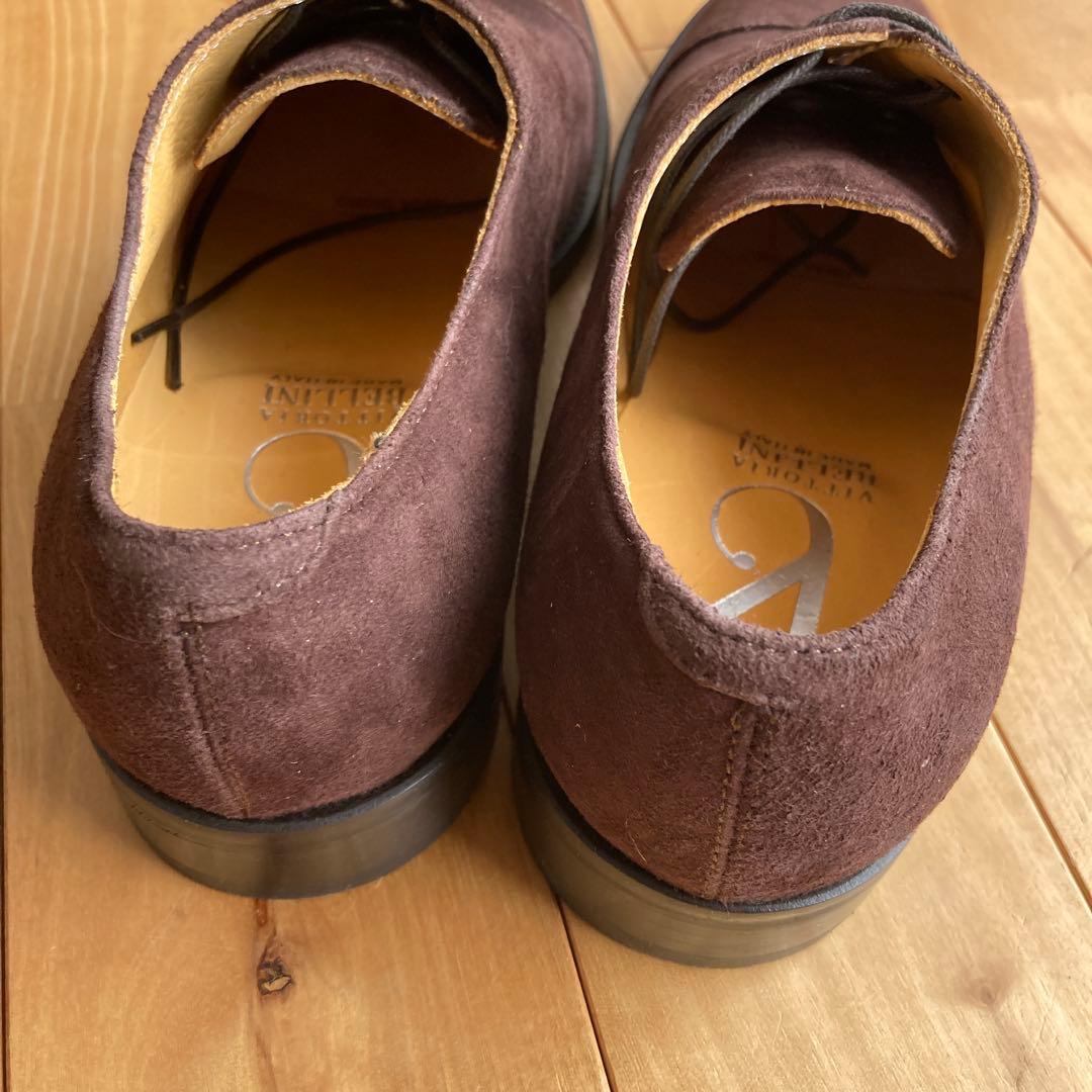 新品 イタリア製 スエード 革靴 メンズ 39 ブラウン カジュアル