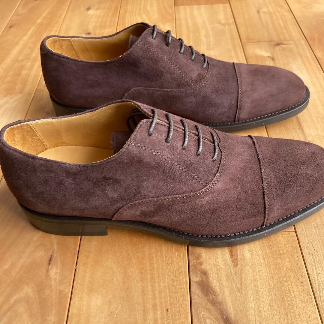 新品 イタリア製 スエード 革靴 メンズ 39 ブラウン カジュアル