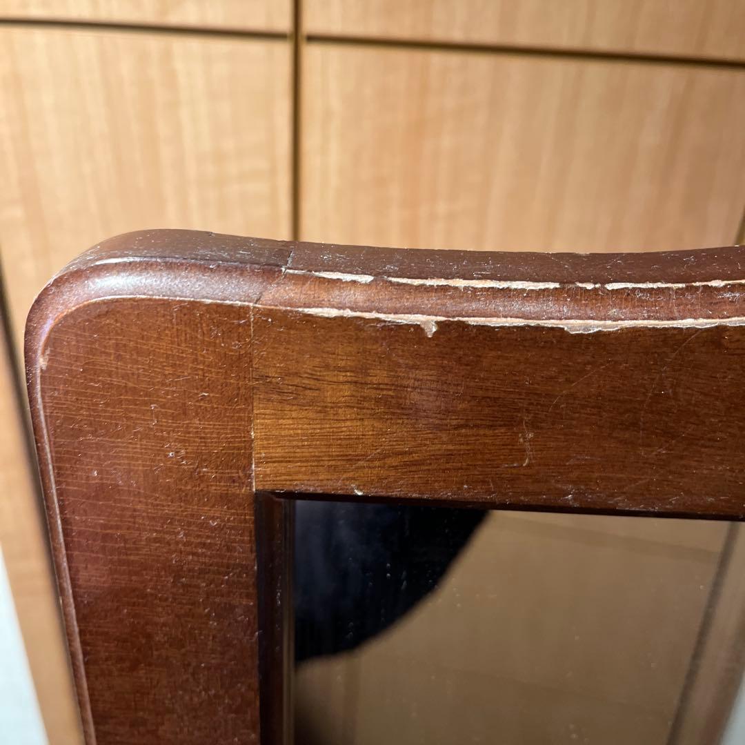 伸びた麺　木製フレームスタンドミラー　全身鏡