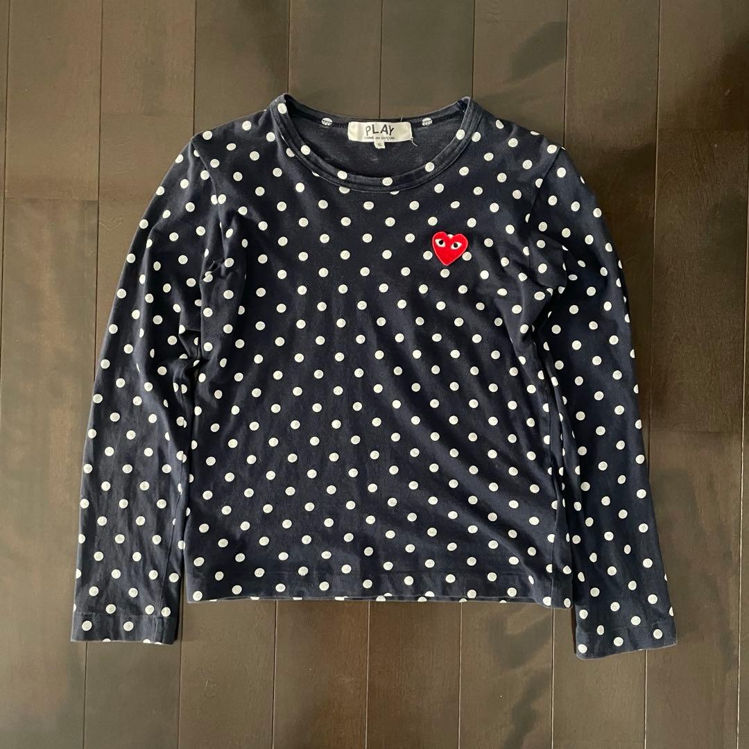 PLAY COMME des GARÇONS ドット柄 長袖Tシャツ S