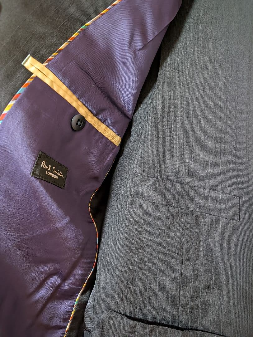 paul smith ブラックストライプスーツ3ピース