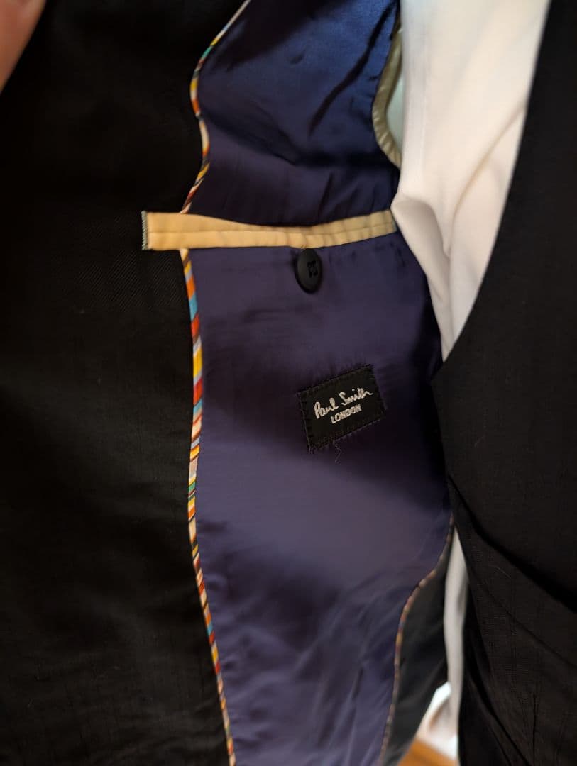 paul smith ブラックストライプスーツ3ピース