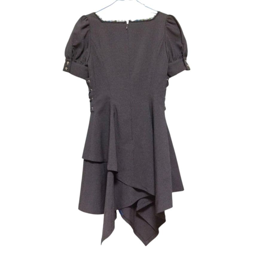 Moitie クロスライン編み上げOP 黒×青 ペチコート付き 美品 モワティエ