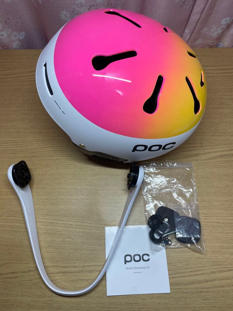 POC スキーヘルメット SL レーシング　ホワイト/イエロー/ピンク