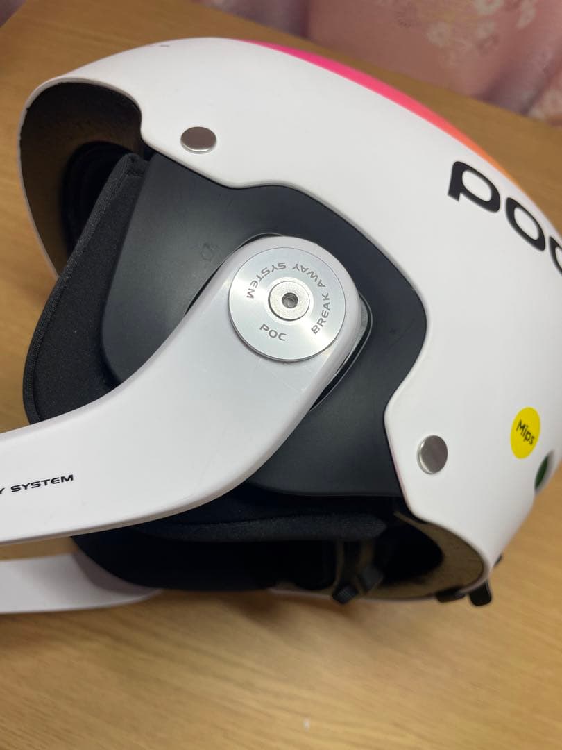 POC スキーヘルメット SL レーシング　ホワイト/イエロー/ピンク