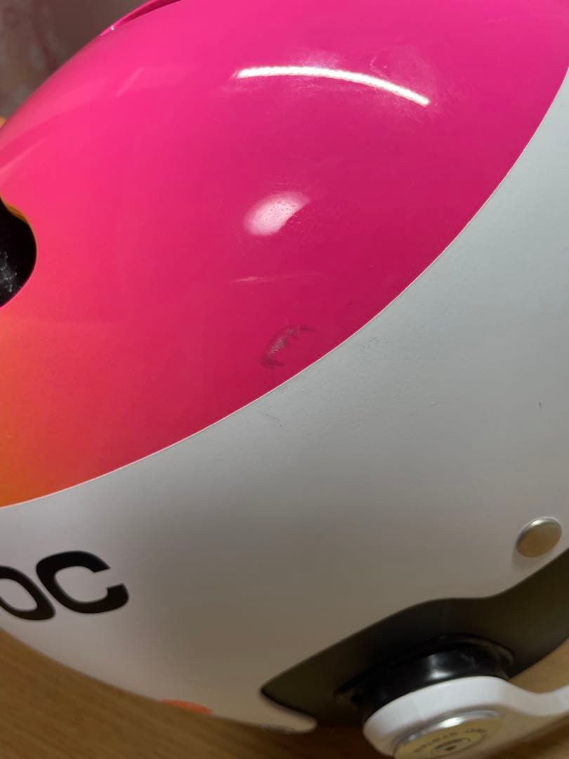 POC スキーヘルメット SL レーシング　ホワイト/イエロー/ピンク