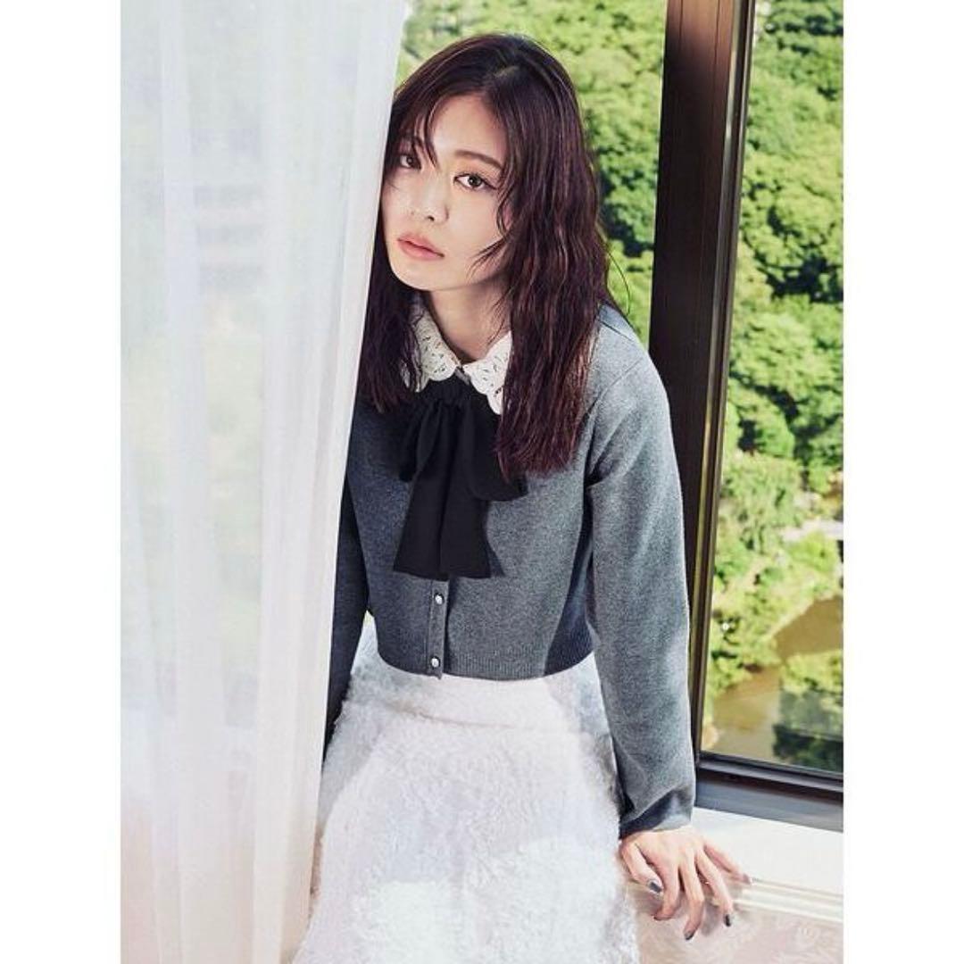 セルフォード 【WEB限定】デタッチャブルレースカラーカーディガン　CGRY