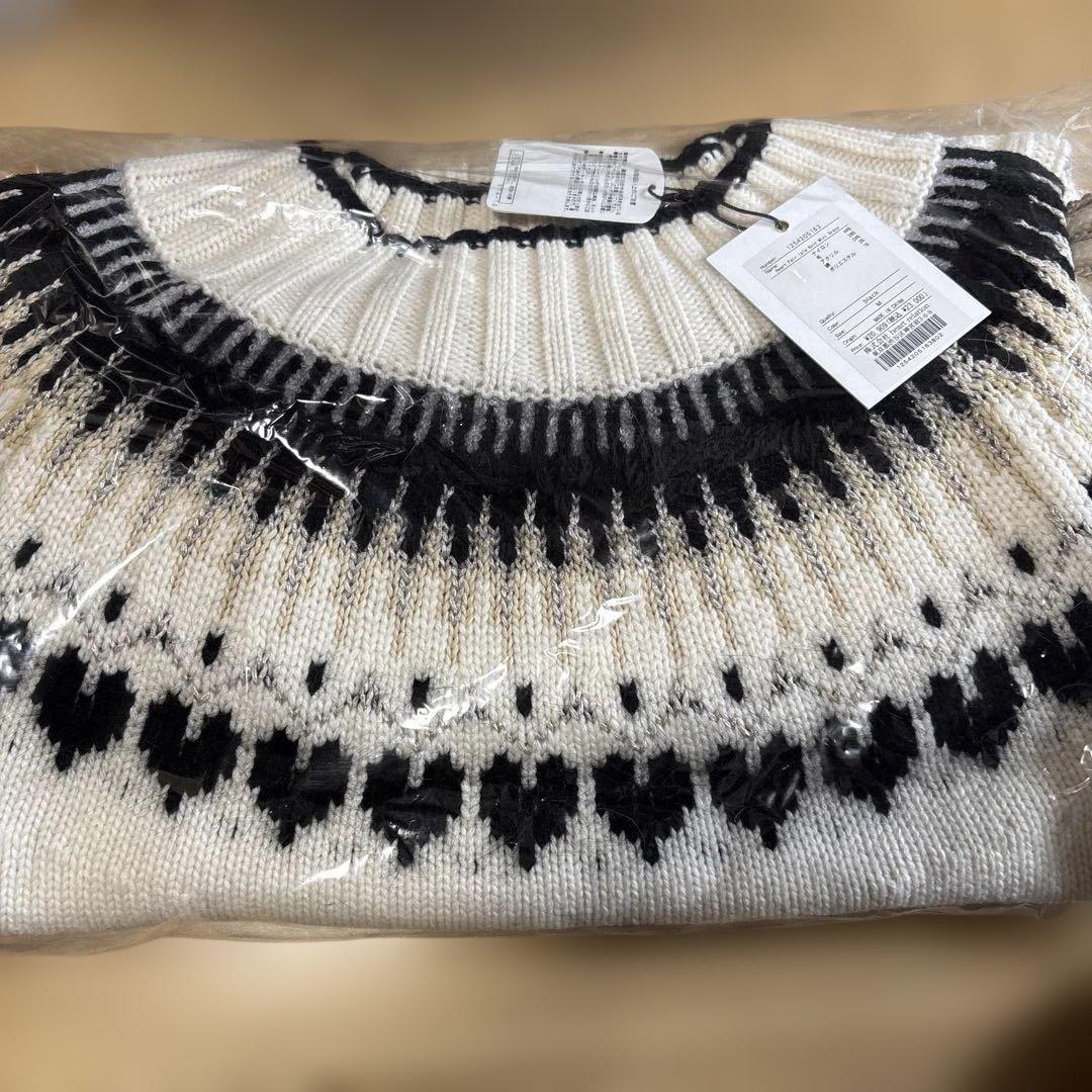 ワンピース Heart Fair Isle Knit Mini Dress M